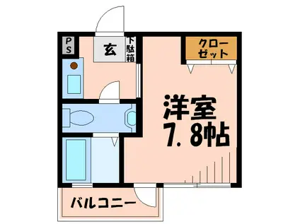 KYビル(1K/2階)の間取り写真