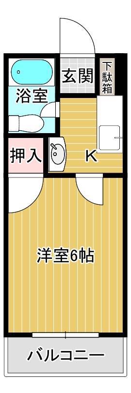 アーバン古ヶ鶴(1K/2階)の間取り写真