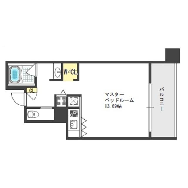 ザ タワー大阪レジデンス(ワンルーム/7階)の間取り写真