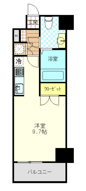 ライフステージ.1(ワンルーム/8階)の間取り写真
