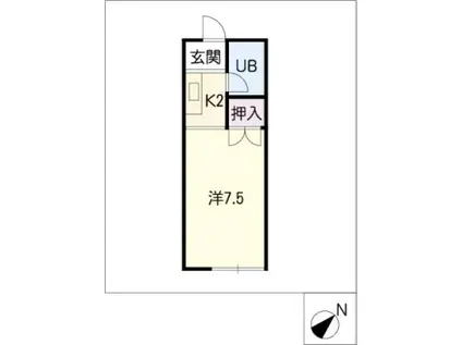 プリンスハイツ(1K/1階)の間取り写真