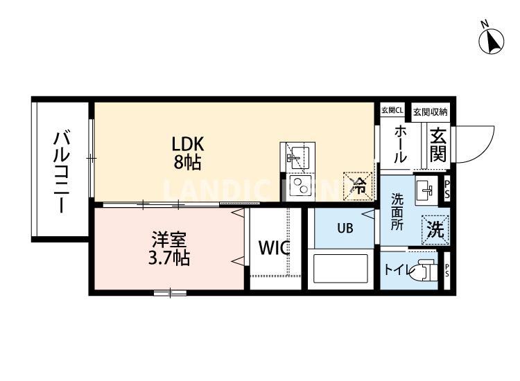ROBOT HOME 西新(1LDK/1階)の間取り写真