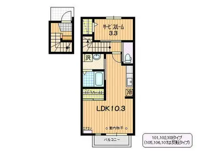 LIEN(ワンルーム/2階)の間取り写真