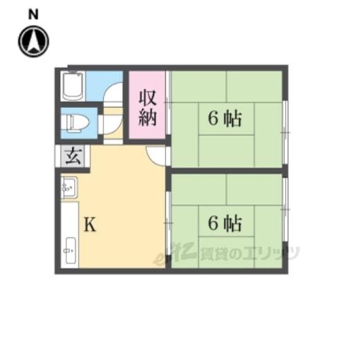 ハイツ大栄(2K/2階)の間取り写真