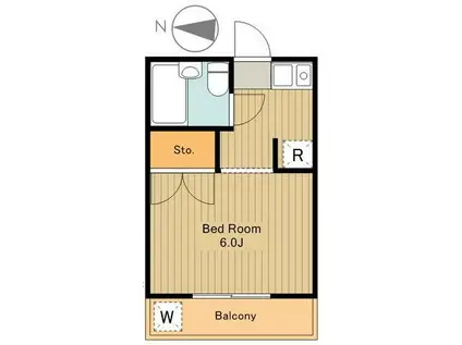 サンアベニュー師岡(1K/2階)の間取り写真