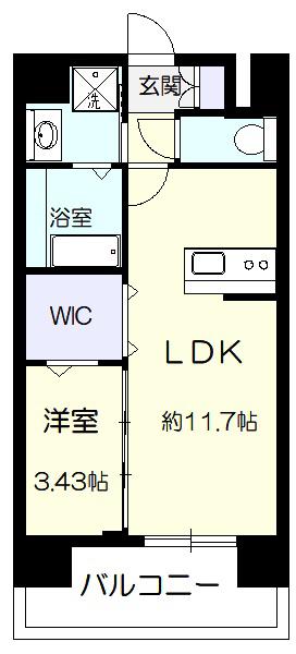 WORVE吹田江坂(1LDK/8階)の間取り写真