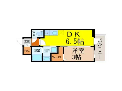 エステムコート名古屋鶴舞IIレアーヴ(1DK/8階)の間取り写真