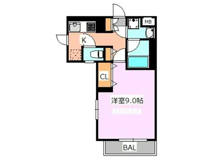 音ノ葉テラス田端(1K/2階)の間取り写真