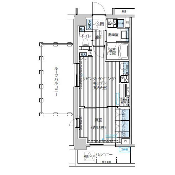 メゾンカルム市谷仲之町(1LDK/3階)の間取り写真