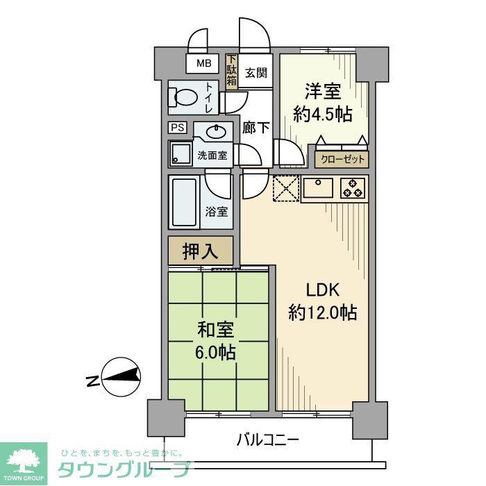 コスモ松戸ステーションビュウ(2LDK/10階)の間取り写真