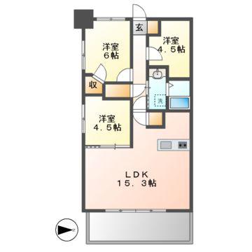 プレサンス グラン 栄 THE TOWER(3LDK/13階)の間取り写真