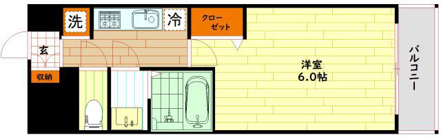 プレサンス深江橋ラヴィゲート(1K/6階)の間取り写真