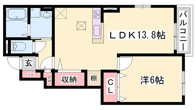 エステート社Ⅰ(1LDK/1階)の間取り写真