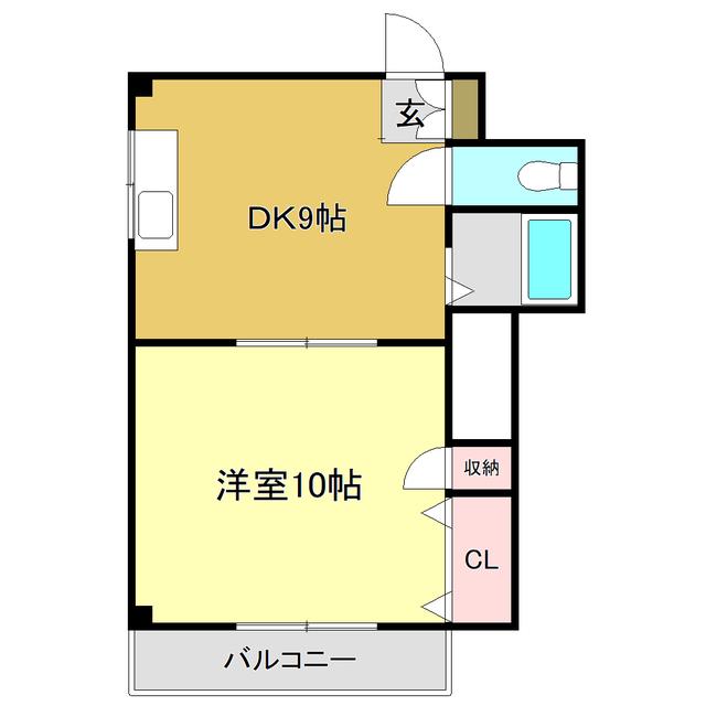 グローバル(1LDK/2階)の間取り写真