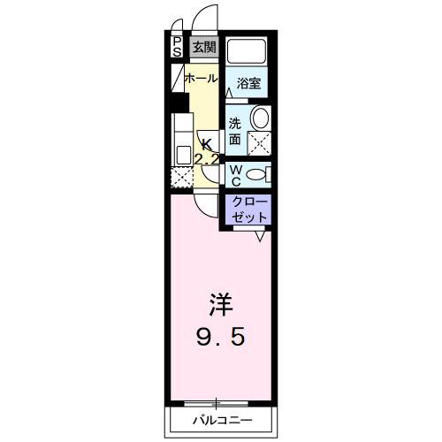 第一コーヨ-(1K/2階)の間取り写真