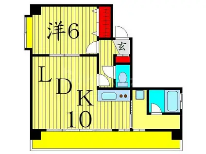 大坪ビル(1LDK/5階)の間取り写真