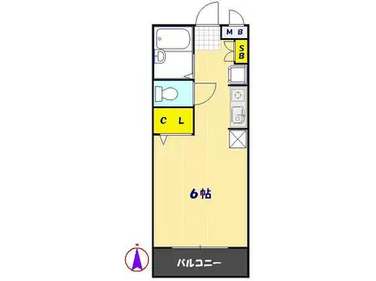 CLIO COURT 21(1K/1階)の間取り写真