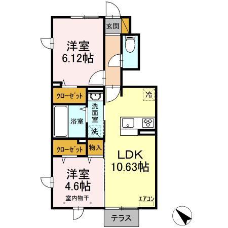 グラン シエラ(2LDK/1階)の間取り写真