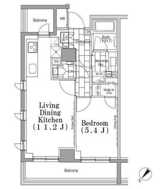 ONE ROOF FLAT TSUKISHIMA(1LDK/3階)の間取り写真