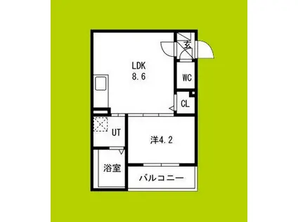 LUCE PRIMA(1LDK/3階)の間取り写真