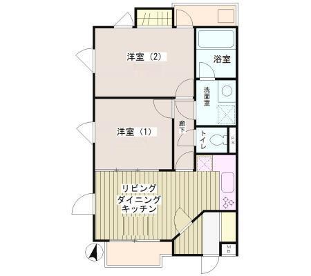 エクセル米喜(2LDK/2階)の間取り写真