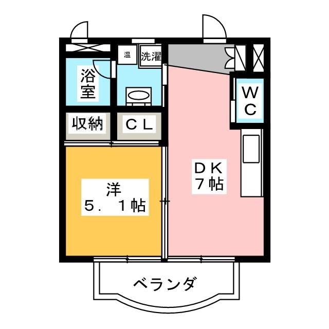 かむろビル 北館(1DK/2階)の間取り写真