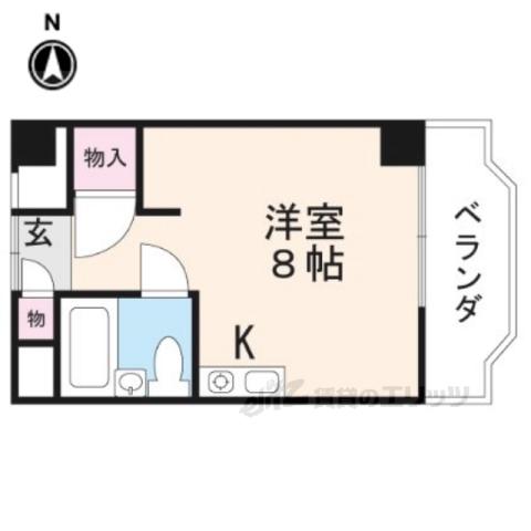 モンシャンブル(ワンルーム/1階)の間取り写真