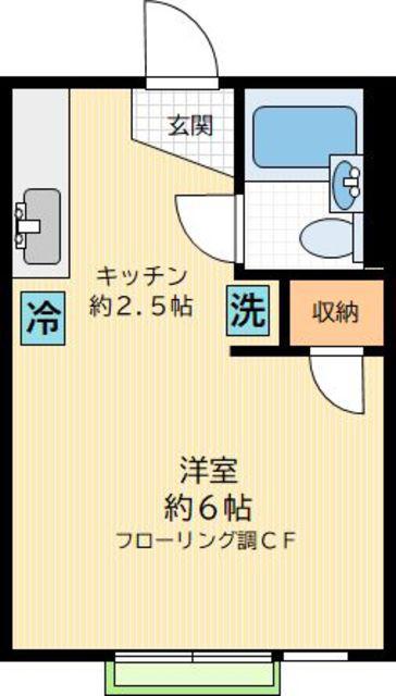 クレストホーム(1K/2階)の間取り写真
