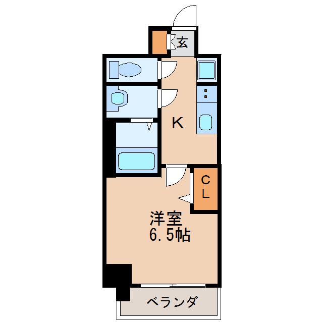 ディアレイシャス矢場町(1K/4階)の間取り写真
