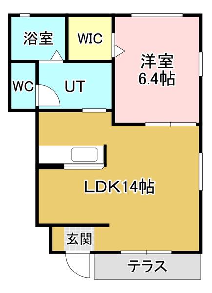 グリーンハウス姫 B(1LDK/1階)の間取り写真