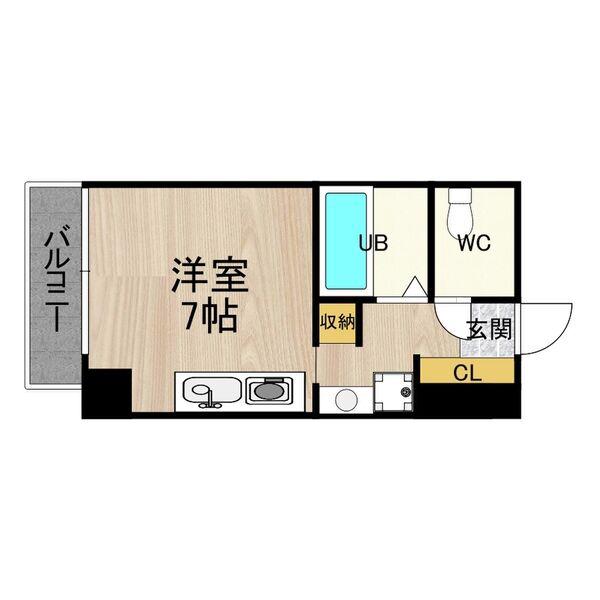 パークモダン高井田(ワンルーム/4階)の間取り写真