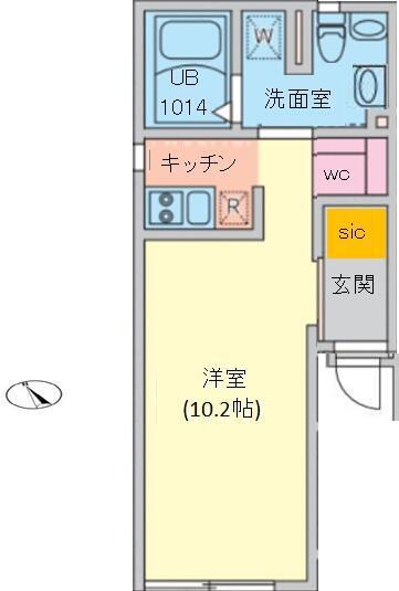 ルーナクレシェンテ早稲田(1K/4階)の間取り写真