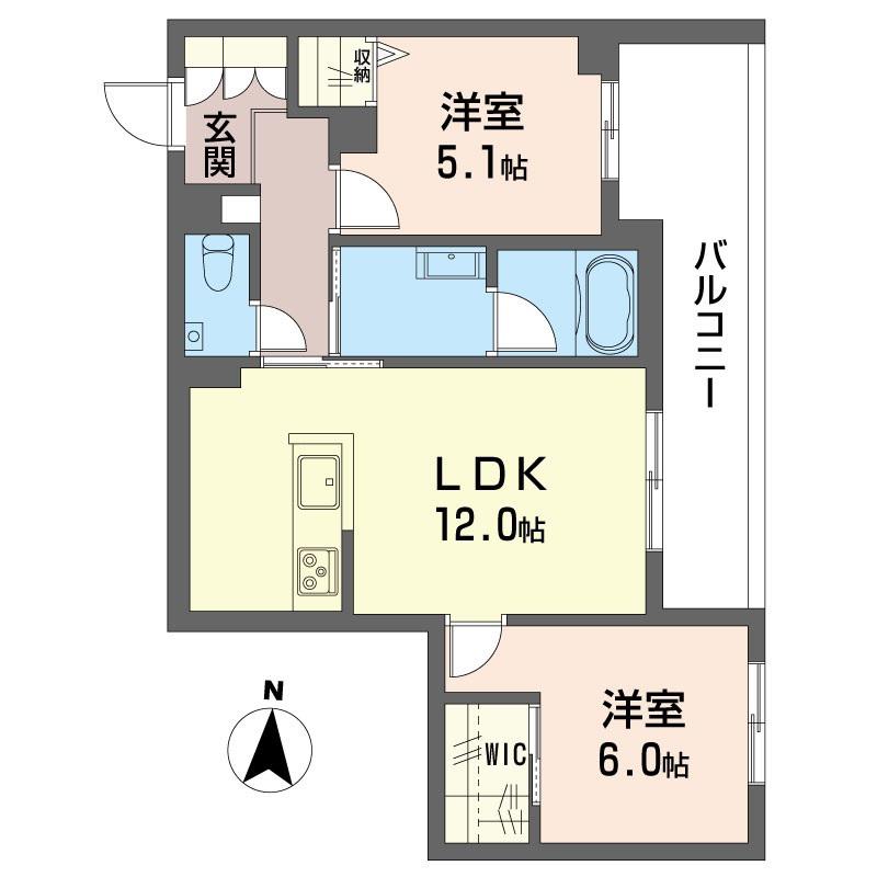 マーリエ(2LDK/2階)の間取り写真