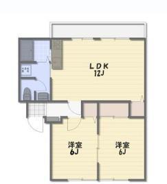 ウィンディア窪田(2LDK/1階)の間取り写真