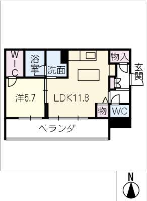 プレシャスレジデンス丸の内(1LDK/2階)の間取り写真