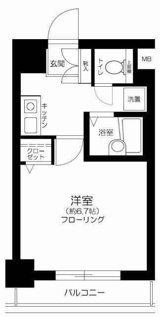 プレール・ドゥーク住吉(1K/4階)の間取り写真