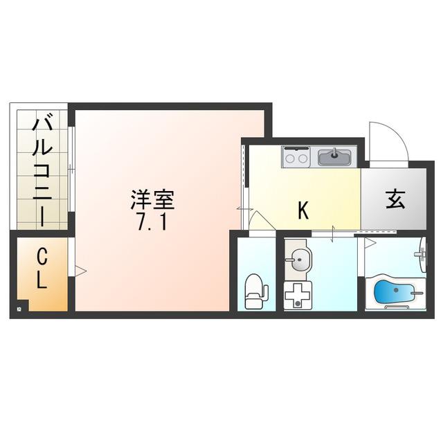 エヌエムスワサントドゥウエスト(1K/3階)の間取り写真