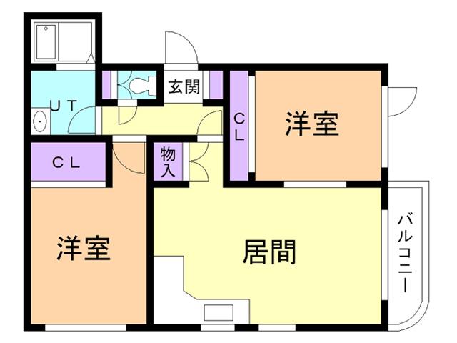 ランディックアイリ(2LDK/3階)の間取り写真