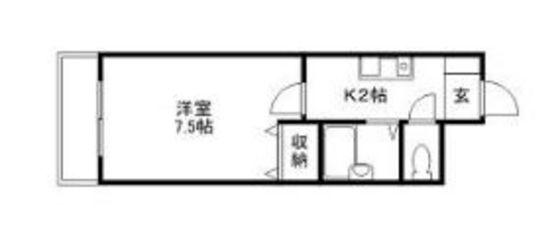 ソシア舟入(1K/4階)の間取り写真