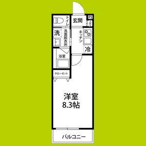 FELIZ COURT日根野(1K/3階)の間取り写真