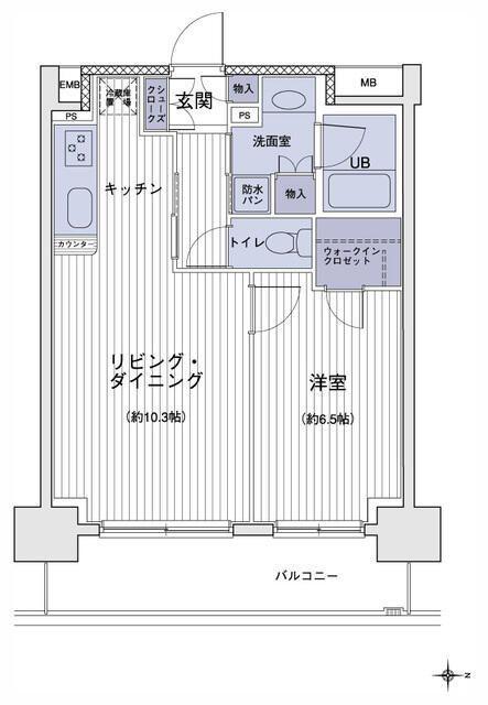エスティメゾン大島(1LDK/13階)の間取り写真