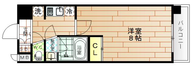 スプランディッド3(1K/3階)の間取り写真