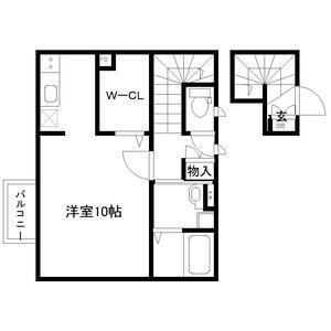 クラス新町(ワンルーム/2階)の間取り写真