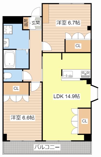 レマルージュ(2LDK/2階)の間取り写真