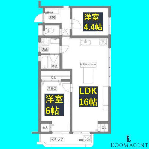 リノヴェール本山(2LDK/4階)の間取り写真