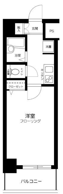 スカイコート銀座東第2(1K/5階)の間取り写真