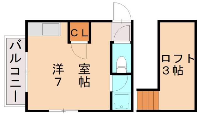 シャミー教育大前I(ワンルーム/2階)の間取り写真