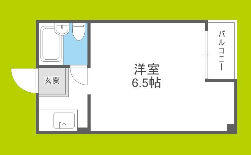 ユーハイツ京町堀(1K/2階)の間取り写真