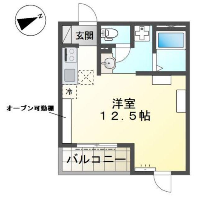 戸田市中町マンション工事(ワンルーム/1階)の間取り写真