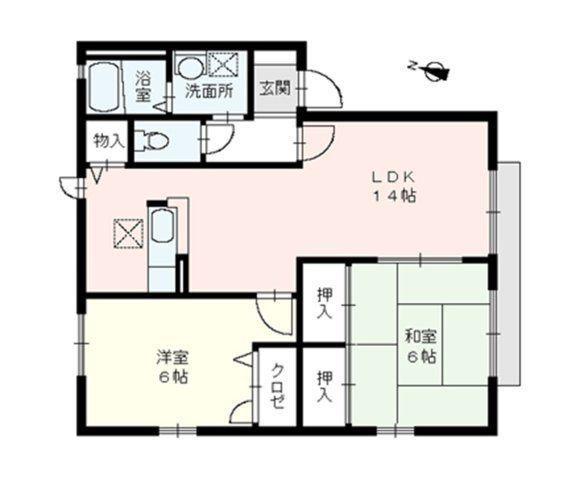 サンガーデン(2LDK/1階)の間取り写真